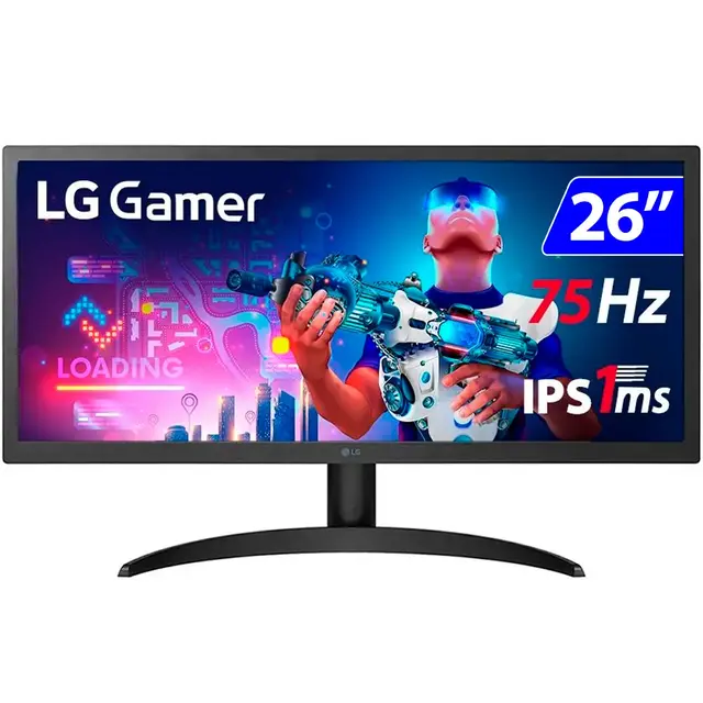 Monitor Gamer LG LED IPS 26" UltraWide Full HD HDMI 26WQ500-B - Preto