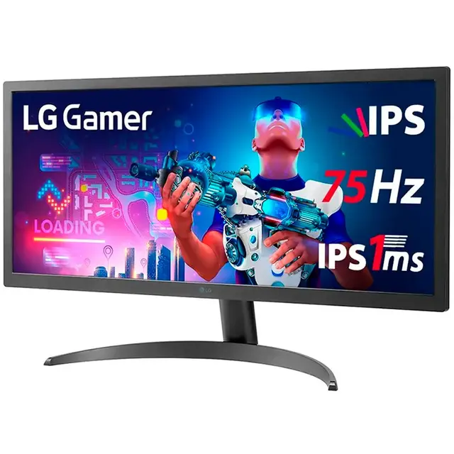 Monitor Gamer LG LED IPS 26" UltraWide Full HD HDMI 26WQ500-B - Preto