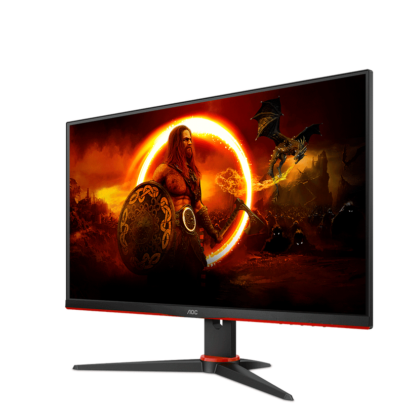 Monitor Gamer AOC Viper 23,8" 165Hz, FHD VA, FreeSync, Widescreen -  Preto/ Vermelho