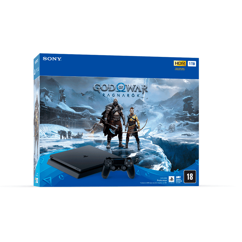 Console Sony PlayStation 4 + God Of War Ragnarok Preto