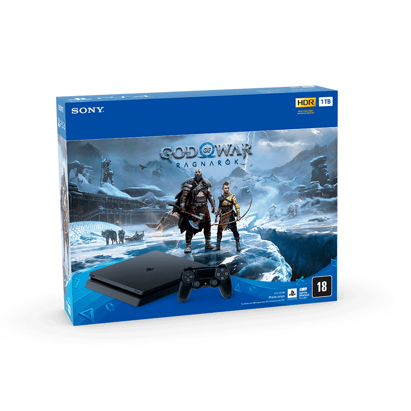 Console Sony PlayStation 4 + God Of War Ragnarok Preto