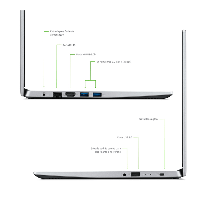 Notebook Acer Aspire 3 A314-35-C393 Intel Celeron, 4GB, 128GB SSD, 14" Linux Gutta