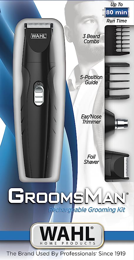 Aparador de Pelos Wahl Groomsman Rechargeable Grooming kit Bivolt