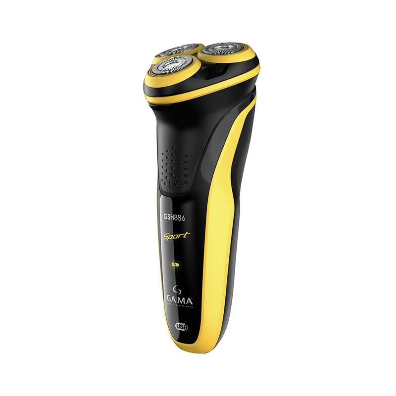 Barbeador Elétrico Gama 3 Lâminas - GSH886 Sport - Preto/Amarelo Bivolt