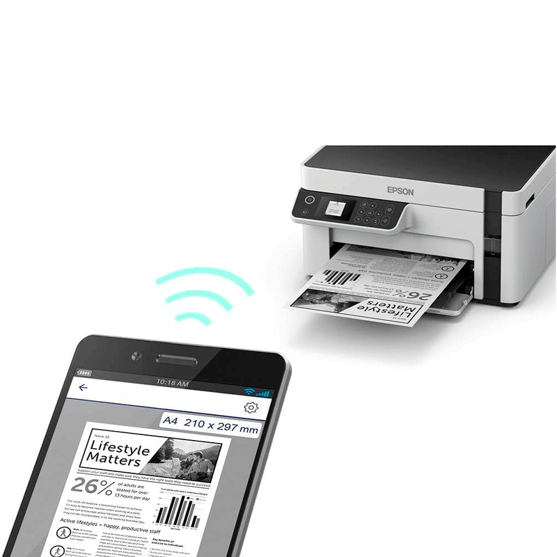 Multifuncional Epson EcoTank M2120 Monocromática Wireless e Wi-Fi Direct Bivolt