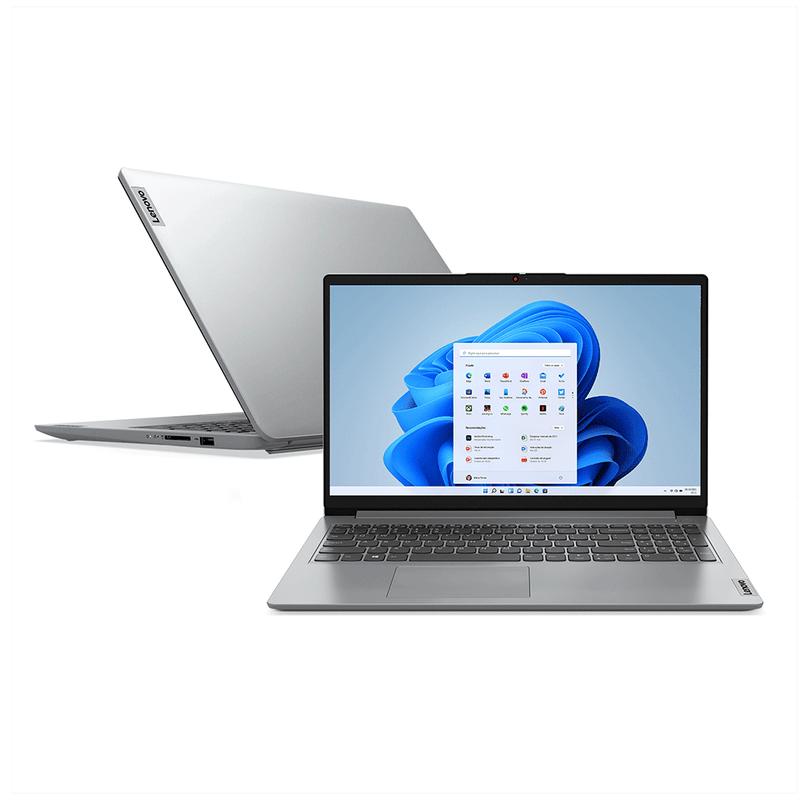 Notebook Lenovo IdeaPad 1i Celeron 15.6" 4GB 128GB SSD Windows 11, 82VX0001BR Cloud Grey