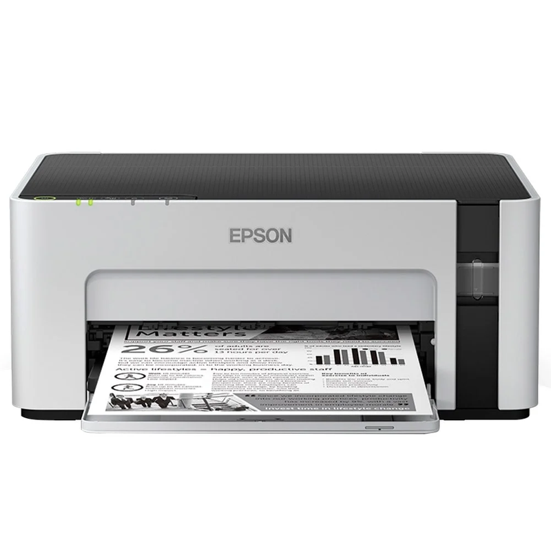 Impressora Epson EcoTank M1120 Monocromática, Wi-Fi Direct, Wireless, Cabo USB, Branca e Bivolt