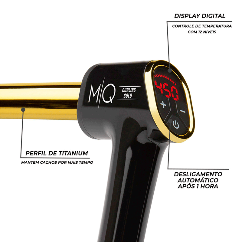 Modelador MQ Curling 25MM Black/Gold Bivolt