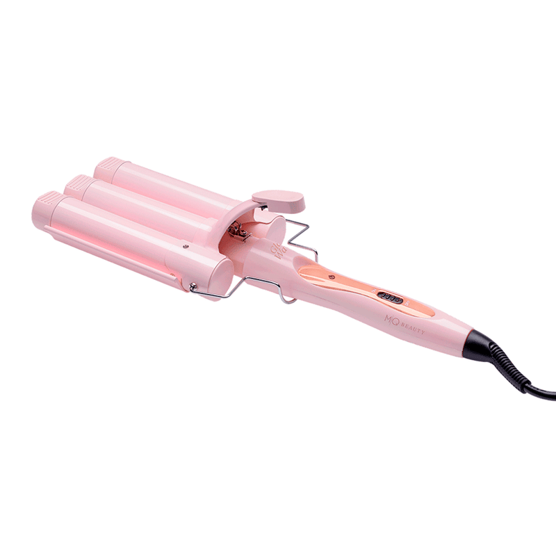 Modelador De Cachos Ondulador Triondas Profissional Glam Wave MQ Beauty 32mm, Rose Bivolt