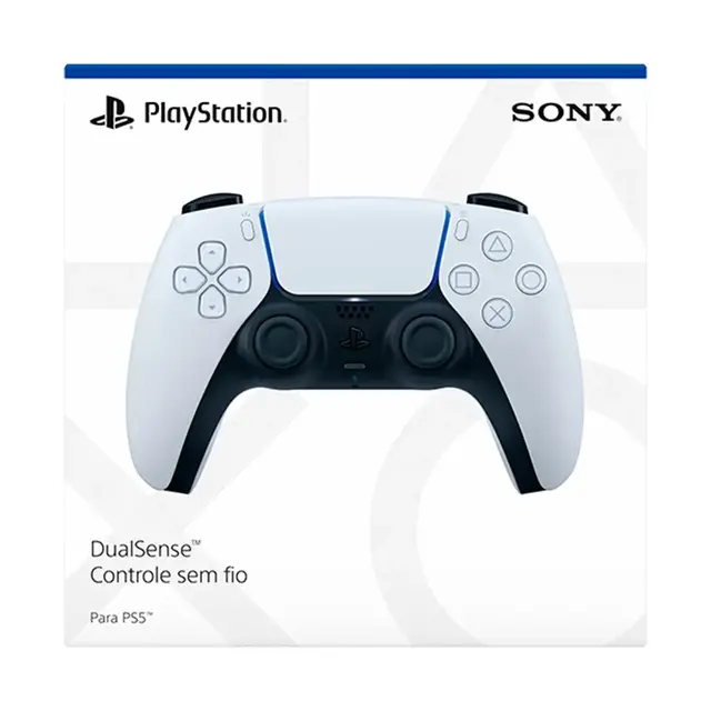 Controle Sony Dualsense Sem Fio PlayStation 5 com Resposta Tátil - Preto/Branco