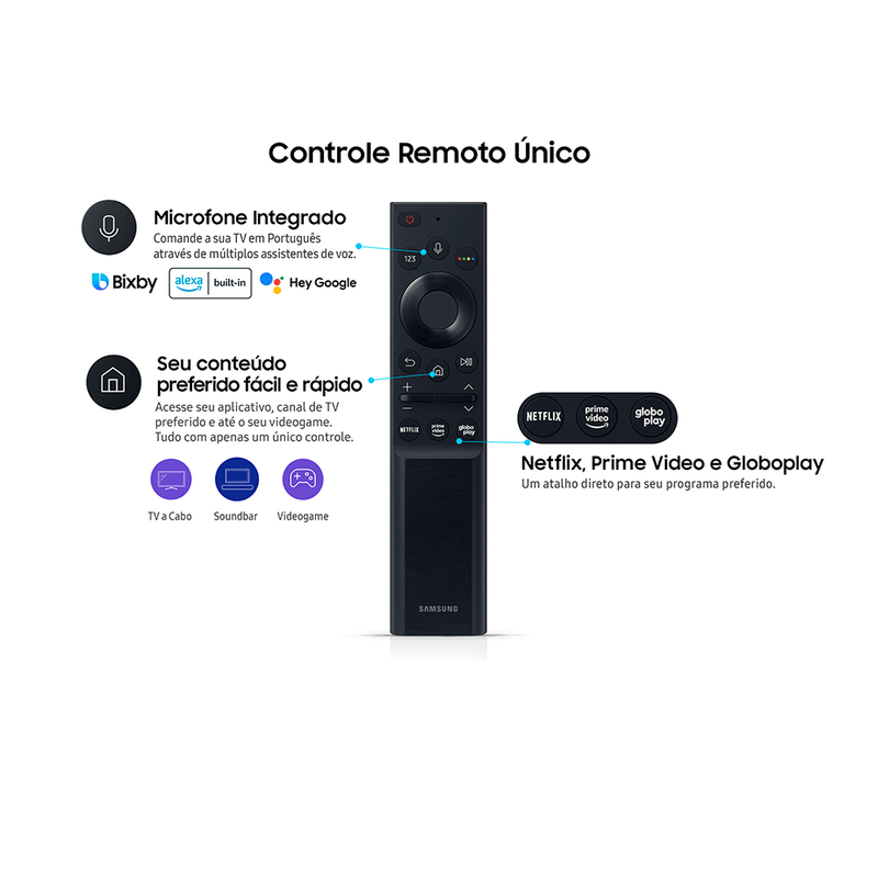 Samsung Smart TV 50" UHD 4K Processador Crystal 4K, Visual Livre de Cabos, Bivolt - Cinza Titanium