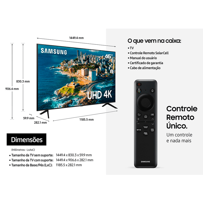 Samsung Smart TV 70" UHD  Processador Crystal 4K, Gaming Hub - Preto