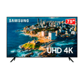 Samsung Smart TV 75" UHD Processador Crystal 4K, Gaming Hub - Preto