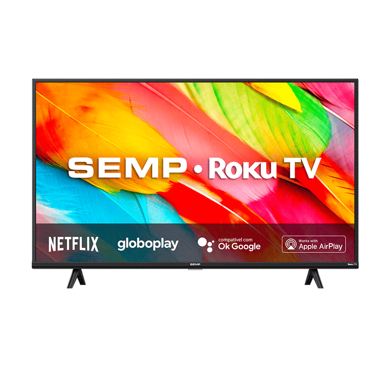 Smart TV SEMP LED Full HD 43" ROKU R6500, Wifi Dual Band, Alexa, Bivolt Preta