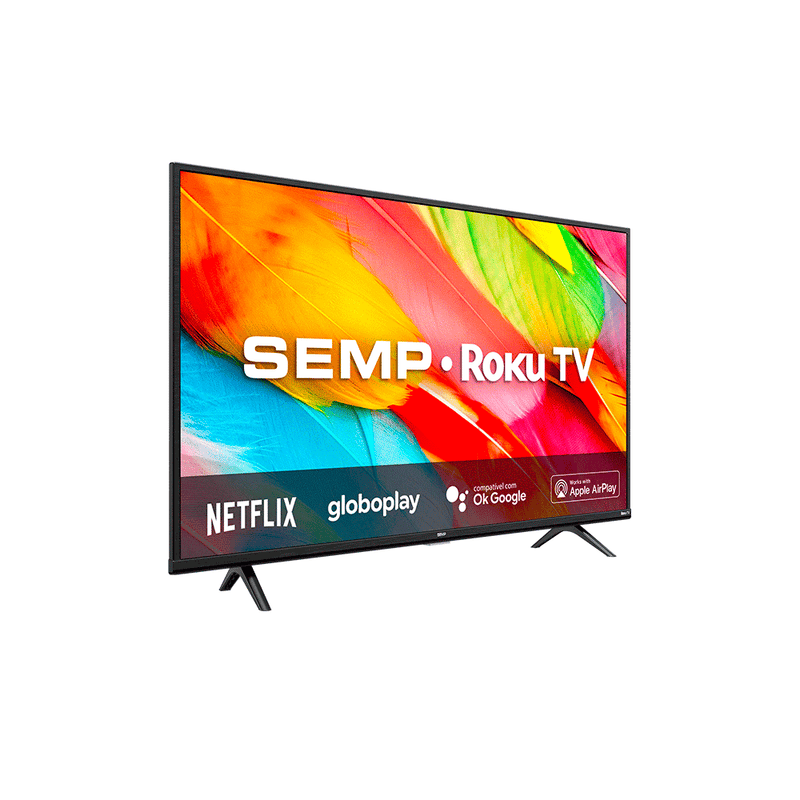 Smart TV SEMP LED Full HD 43" ROKU R6500, Wifi Dual Band, Alexa, Bivolt Preta