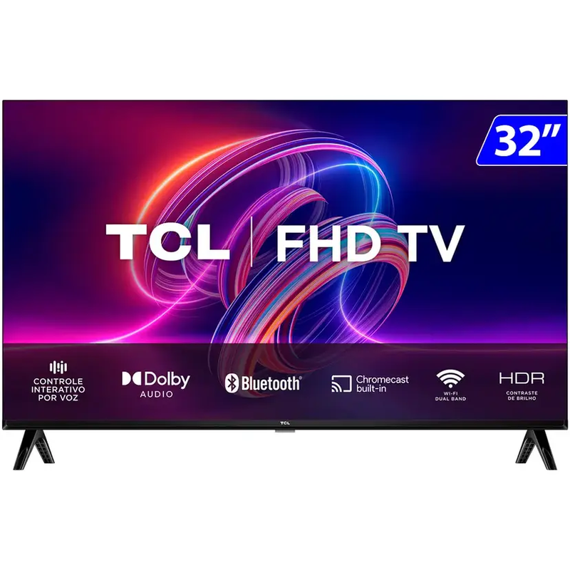 Smart TV TCL LED 32" Full HD Wi-Fi Android TV Comando de voz