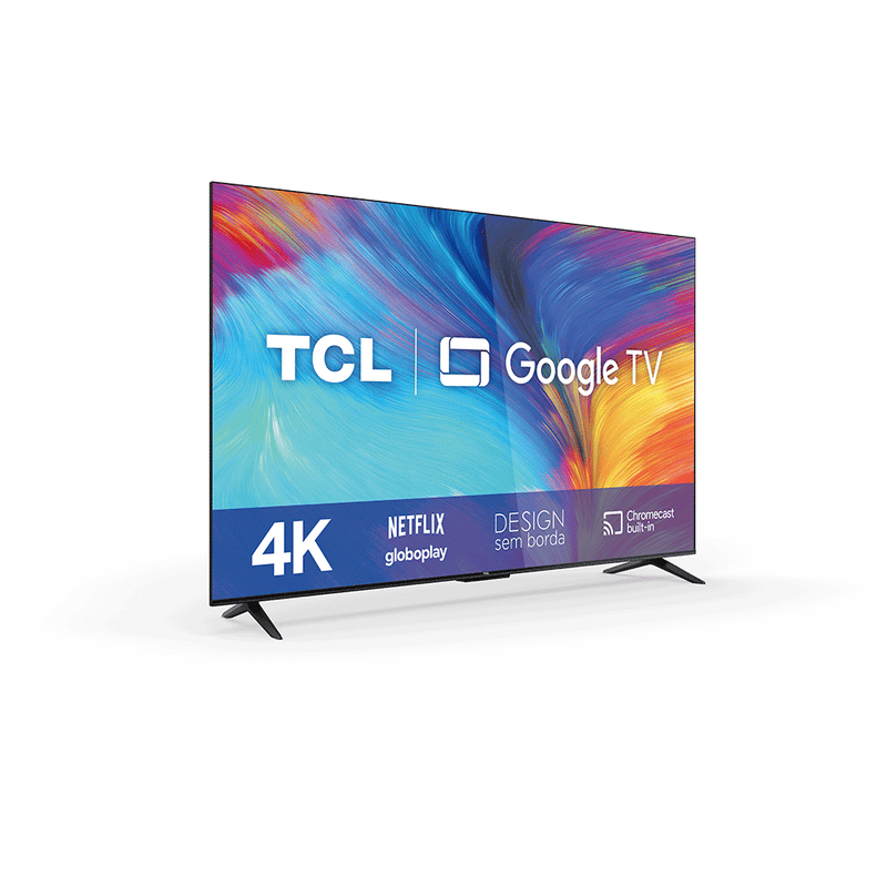 Smart TV TCL LED 55" 4K Comando por controle de Voz, borda fina, Bivolt - Preto