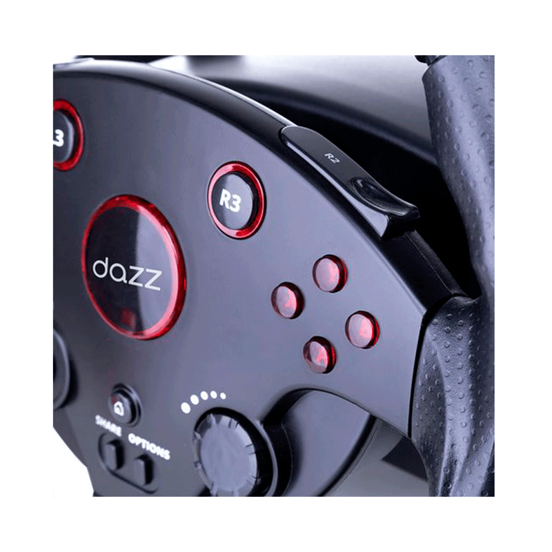 Volante Dazz Force Driving com Pedal Compatível com PC, PS3, PS4, PS5, XBOX ONE, XBOX 360 Preto